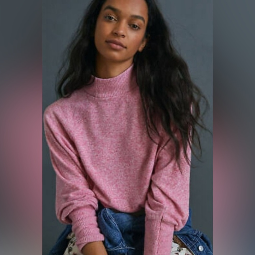 Maeve by Anthropologie Dolman Sleeve Mock Neck Sweater Pink Size Small